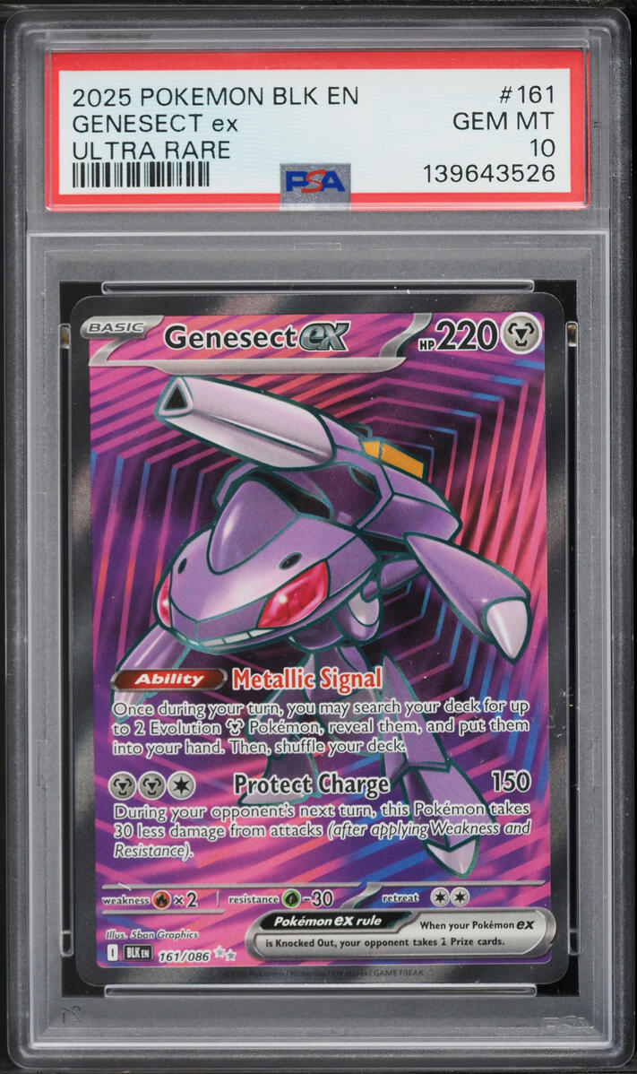 2025 Pokemon Scarlet & Violet Black Bolt Full Art Genesect EX #161 PSA 10 GEM MINT