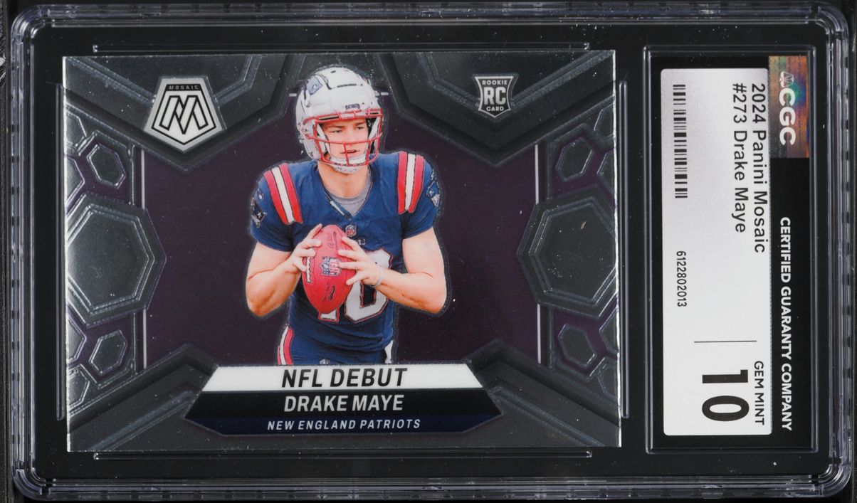 2024 Panini Mosaic NFL Debut Drake Maye ROOKIE #273 CGC 10 GEM MINT