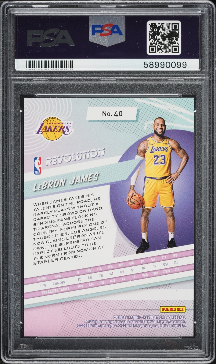 2018 Panini Revolution LeBron James #40 PSA 8 NM-MT
