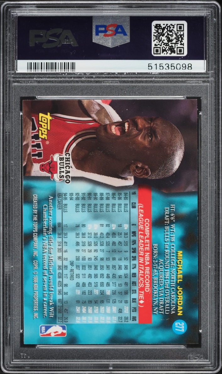 1995 Topps Power Boosters Michael Jordan #277 PSA 10 GEM MINT