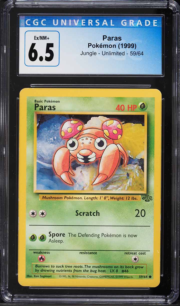 1999 Pokemon Jungle Paras #59 CGC 6.5 EXMT+