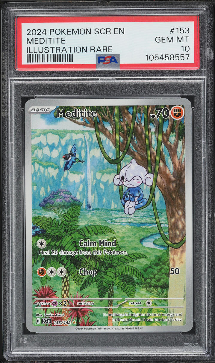 2024 Pokemon Scarlet & Violet Stellar Crown IR Meditite #153 PSA 10 GEM MINT