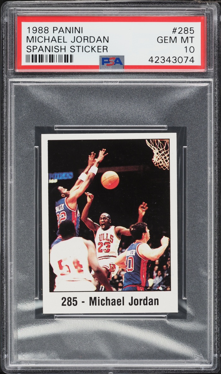 1988 Panini Spanish Sticker Michael Jordan #285 PSA 10 GEM MINT