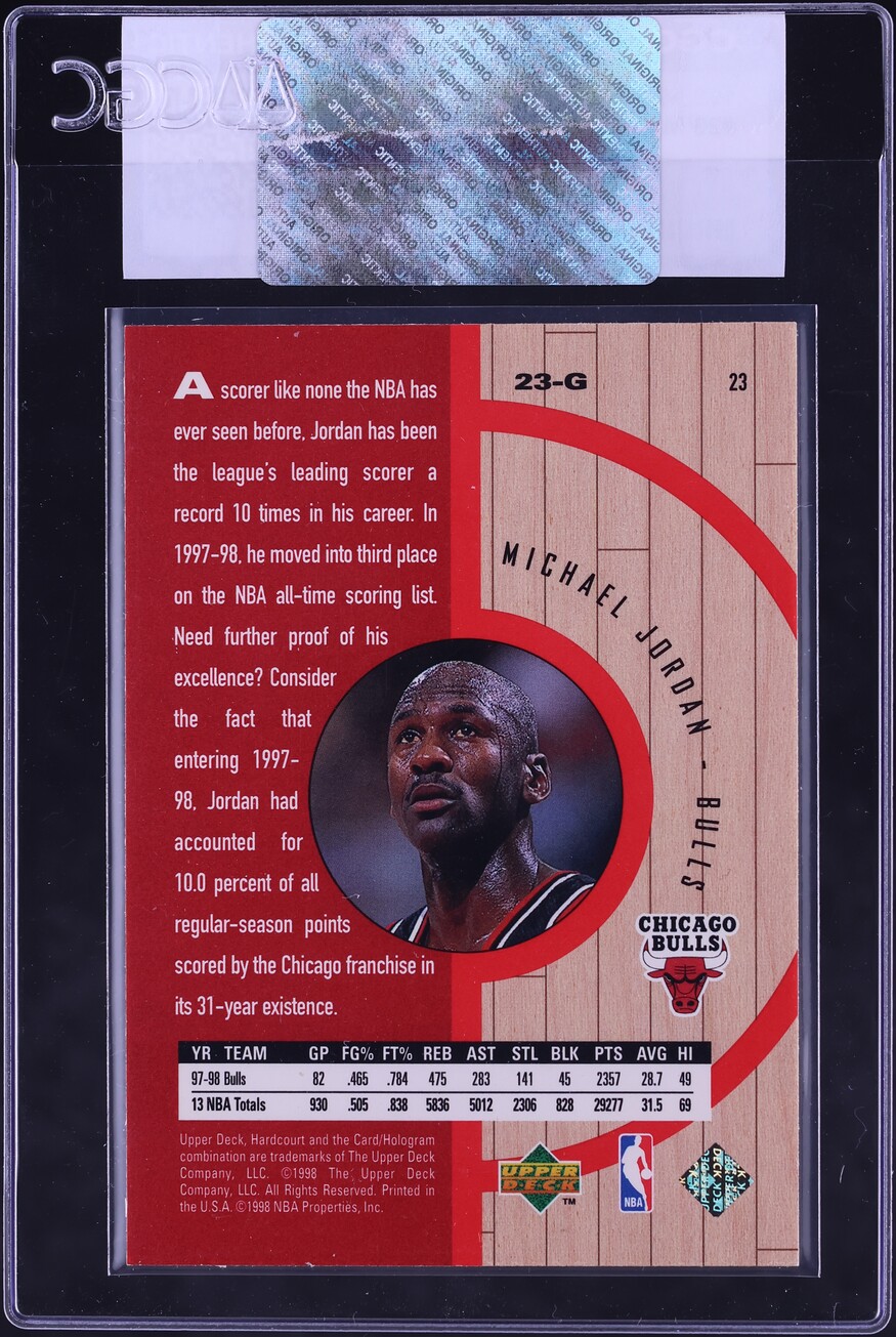 1998 Upper Deck Hardcourt Michael Jordan #23 CGC AUTH