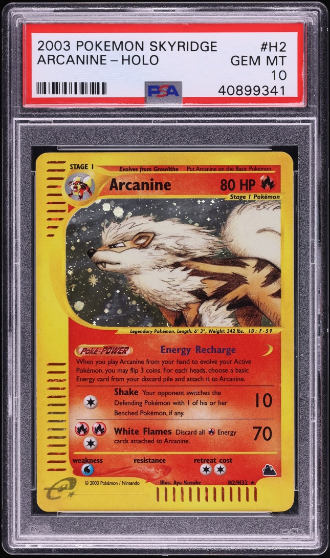 2003 Pokemon Skyridge Holo Arcanine #H2 PSA 10 GEM MINT
