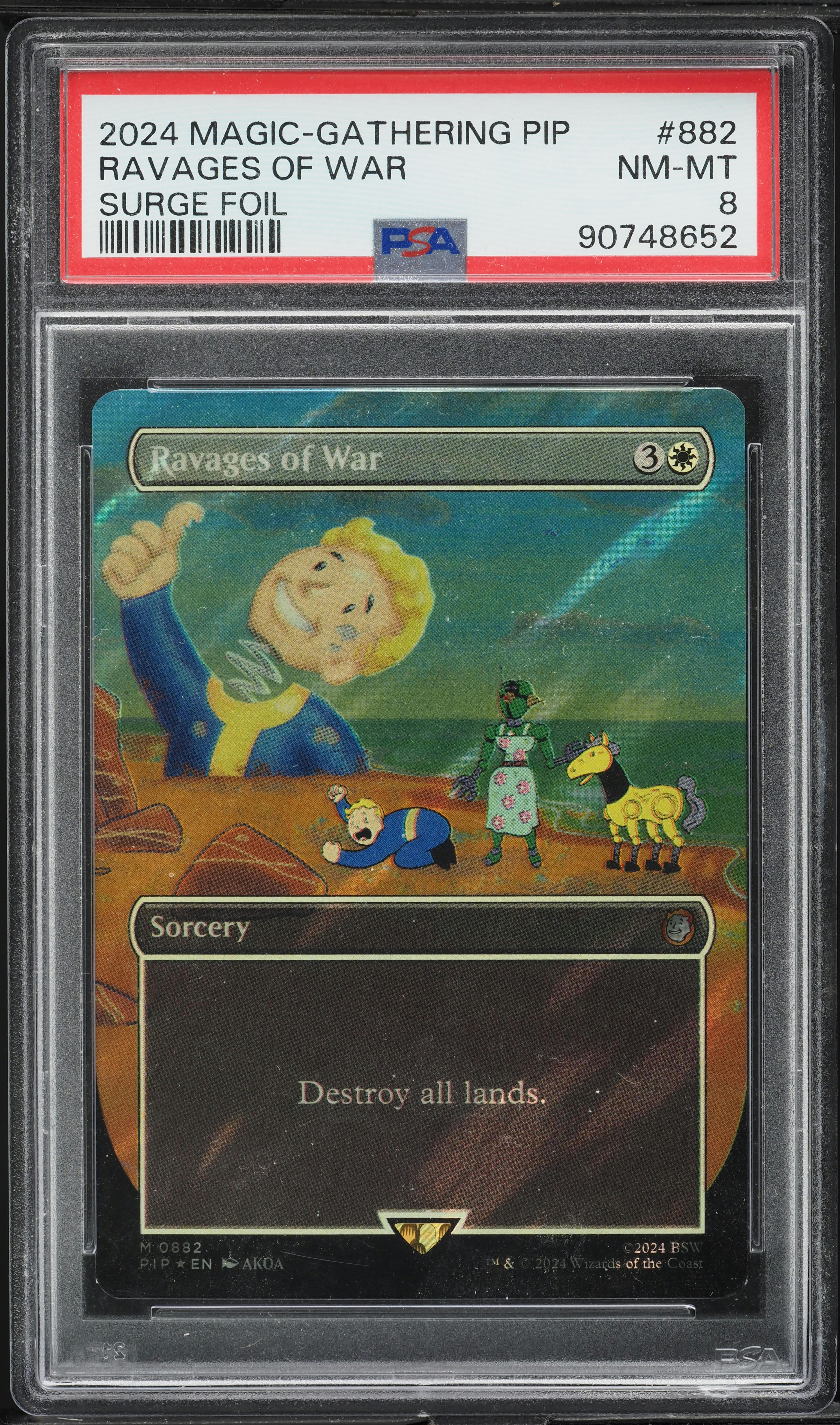 2024 Magic The Gathering MTG Fallout Vault Boy Surge Foil Ravages Of War PSA 8