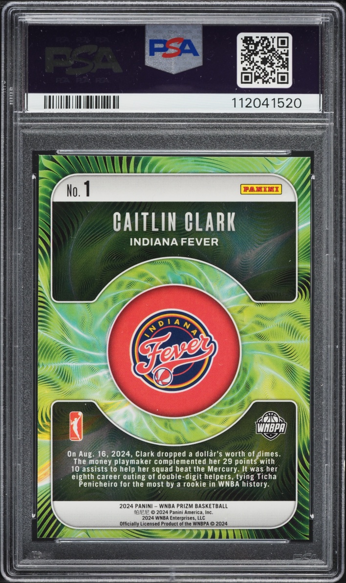 2024 Panini Prizm WNBA Fractal Caitlin Clark ROOKIE #1 PSA 10 GEM MINT