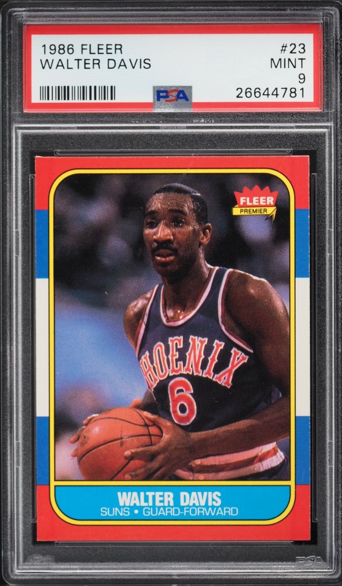 1986 Fleer Basketball Walter Davis #23 PSA 9 MINT