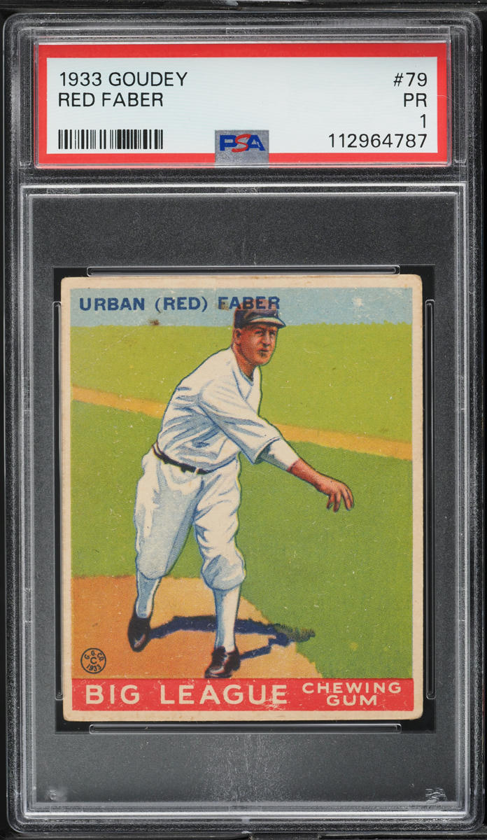 1933 Goudey Red Faber #79 PSA 1 PR