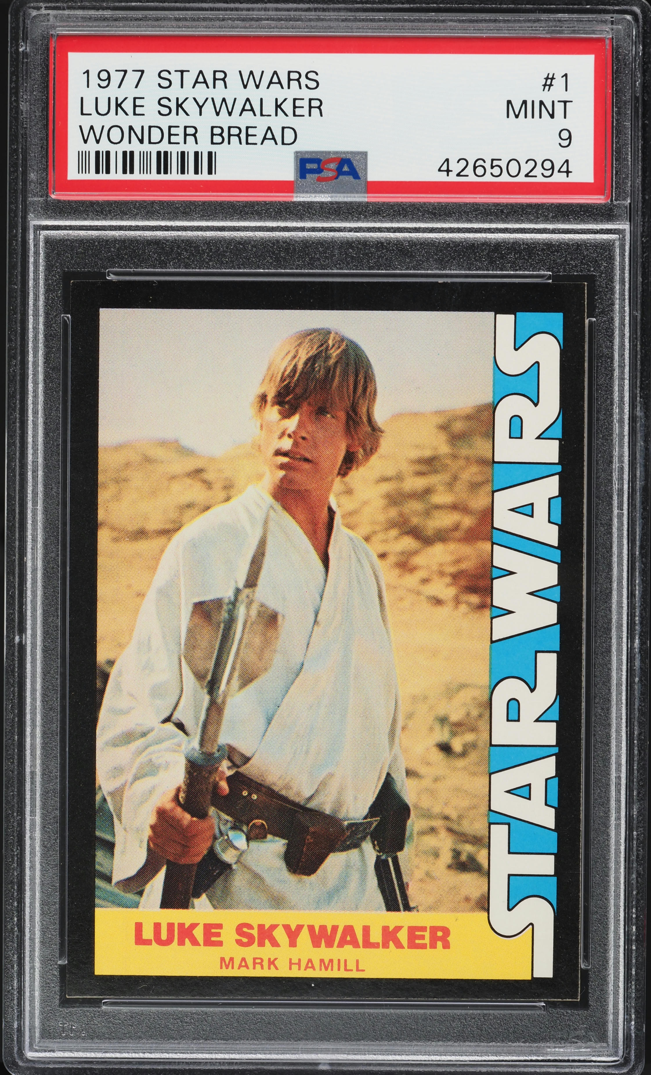 1977 Topps Star Wars Luke Skywalker Mark Hamill AUTO DNA 9 #1 PSA