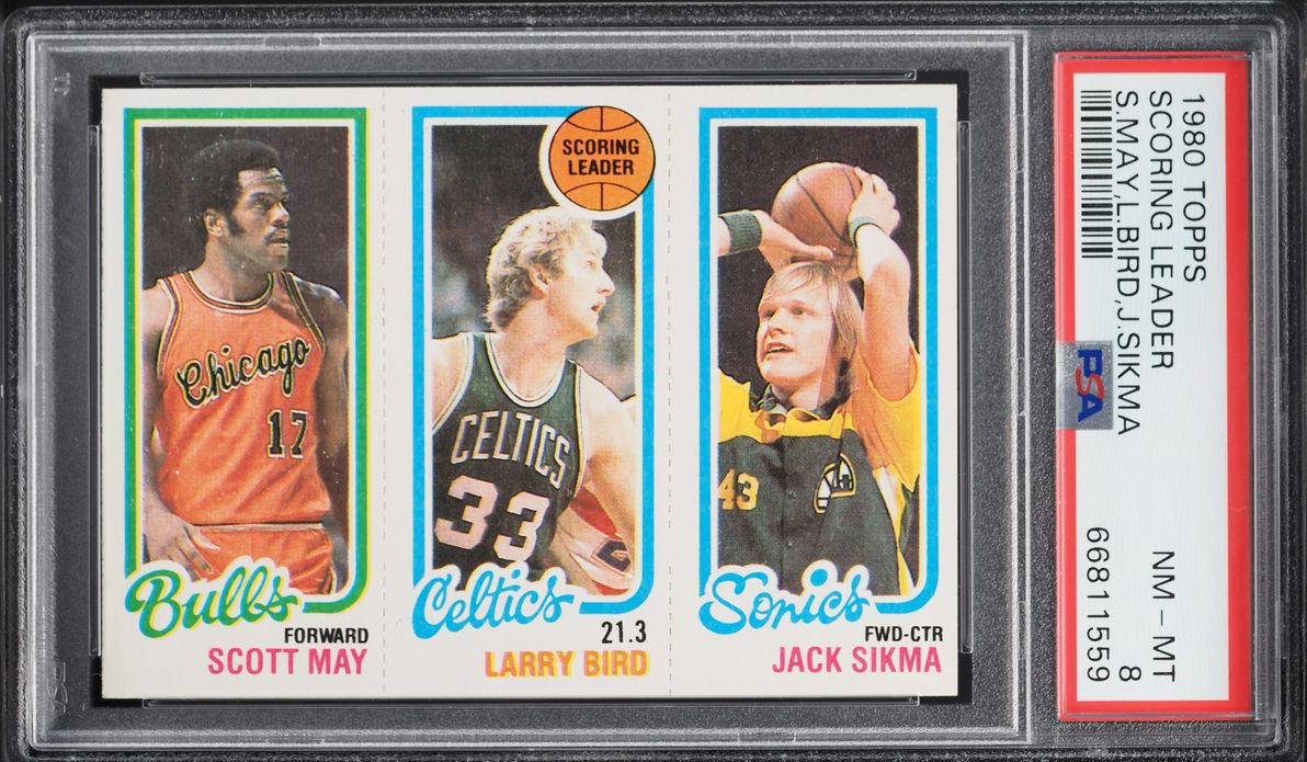1980 Topps Basketball Scott May Larry Bird Jack Sikma ROOKIE PSA 8 NM-MT