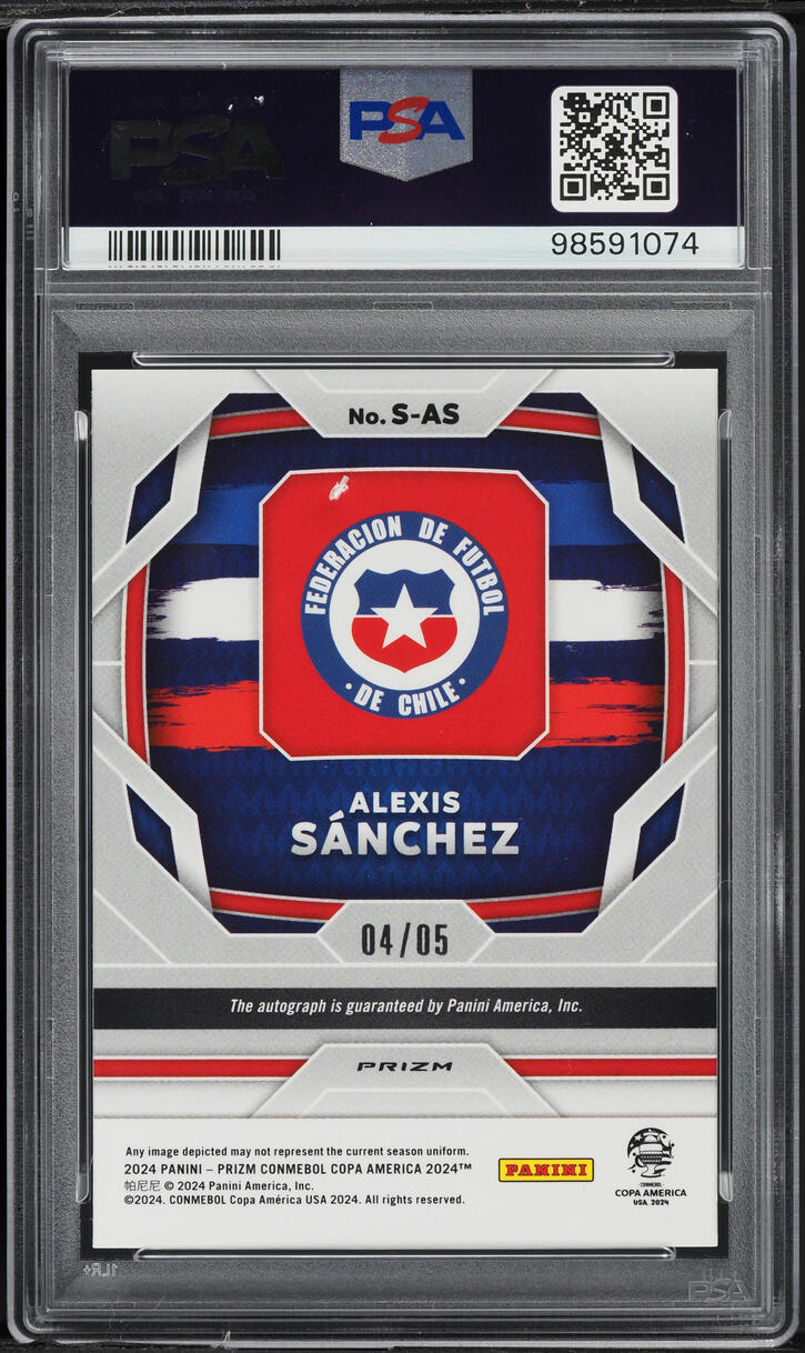 2024 Panini Prizm Copa America Gold Alexis Sanchez AUTO /5 #S-AS PSA 9 MINT
