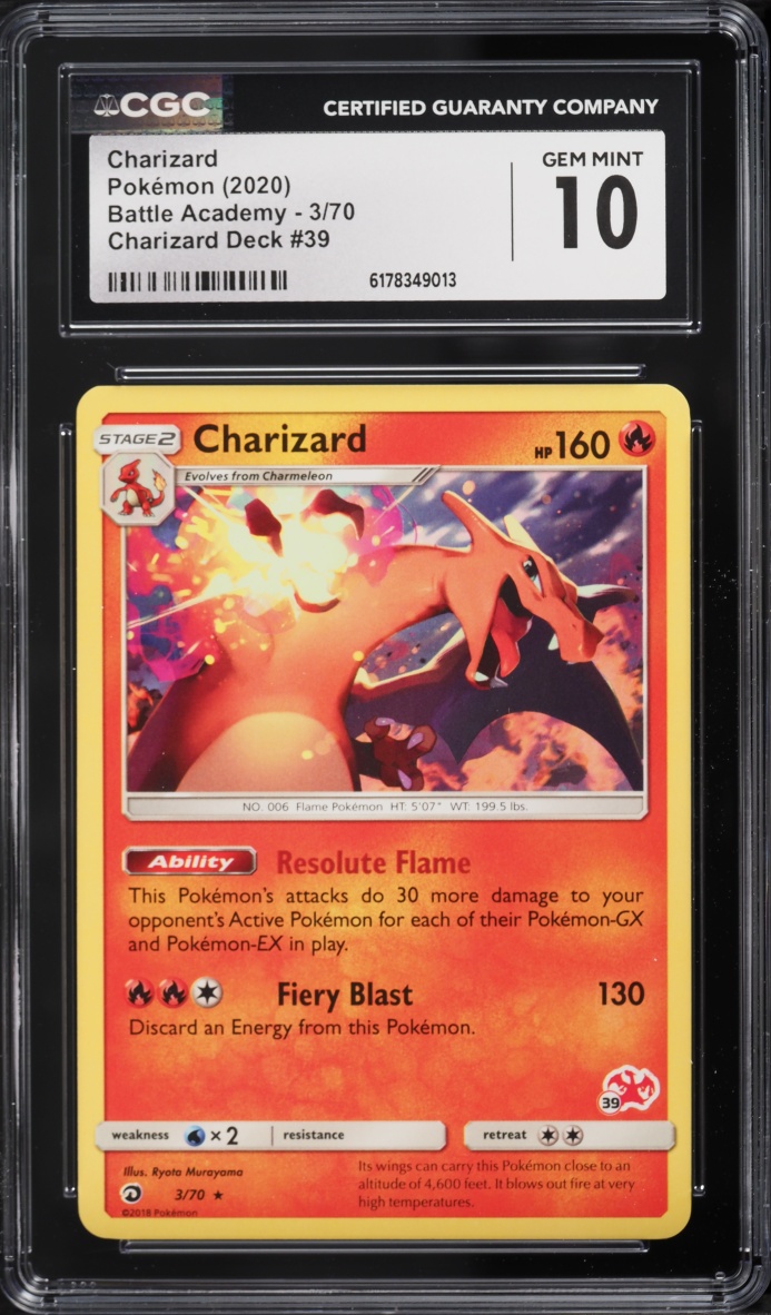 2020 Pokemon Sun & Moon Battle Academy Deck 39 Charizard #3 CGC 10 GEM MINT