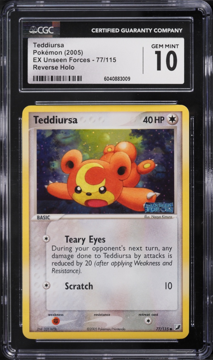 2005 Pokemon EX Unseen Forces Reverse Holo Teddiursa #77 CGC 10 GEM MINT