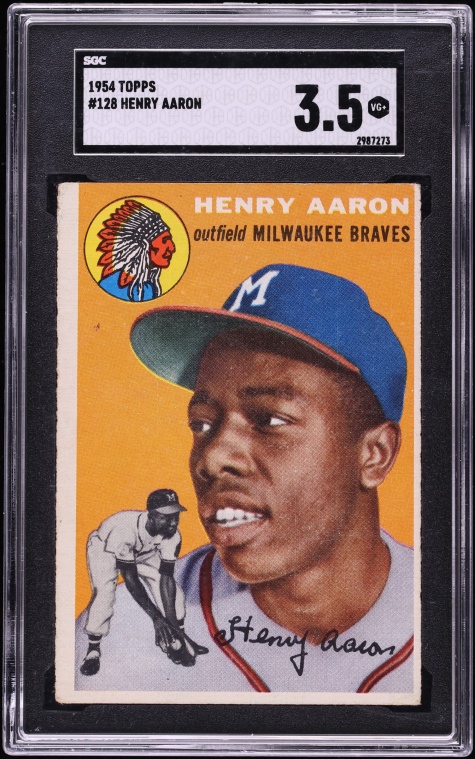 1954 Topps Hank Aaron ROOKIE #128 SGC 3.5 VG+
