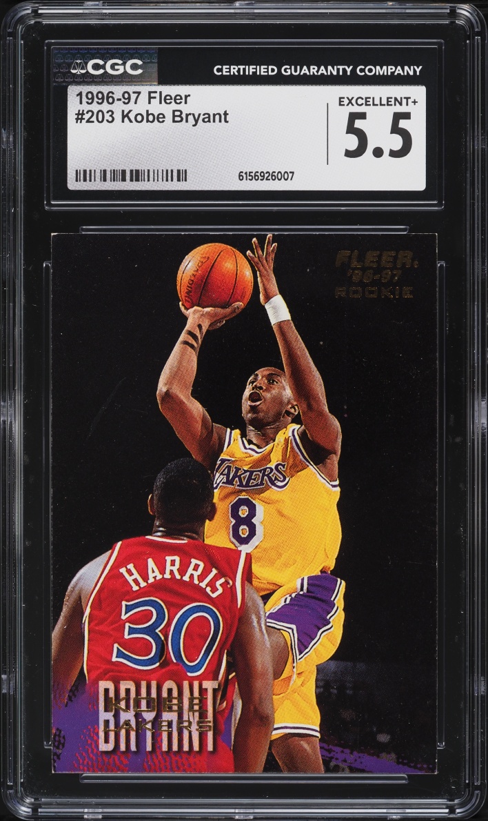 1996 Fleer Basketball Kobe Bryant ROOKIE #203 CGC 5.5 EX+