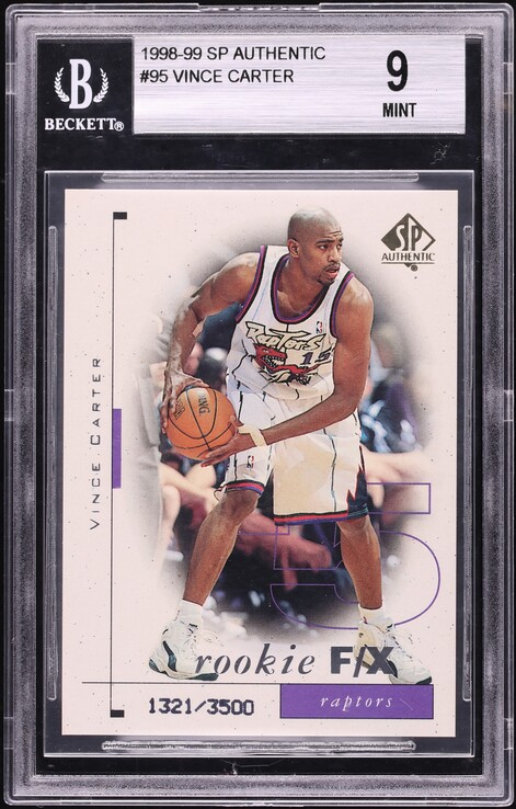 1998 SP Authentic Vince Carter ROOKIE /3500 #95 PSA 10 GEM MINT on