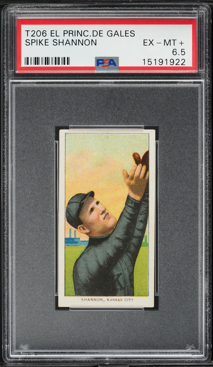 1909-11 T206 Spike Shannon EL PRINCIPE DE GALES PSA 6.5 EXMT+
