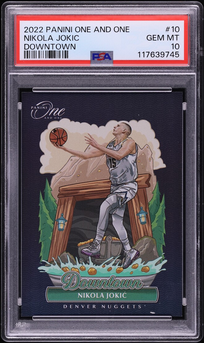 2022 Panini One And One Downtown Nikola Jokic #10 PSA 10 GEM MINT
