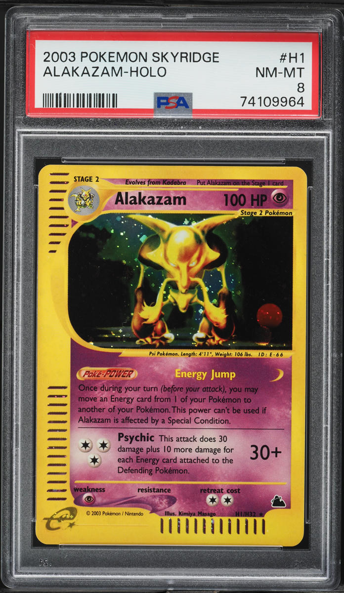 2003 Pokemon Skyridge Holo Alakazam #H1 PSA 8 NM-MT