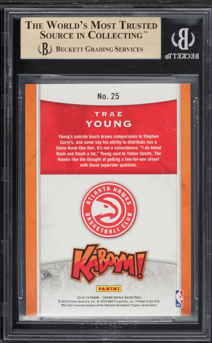 2018 Crown Royale Kaboom! Trae Young ROOKIE #25 BGS 9.5 GEM MINT