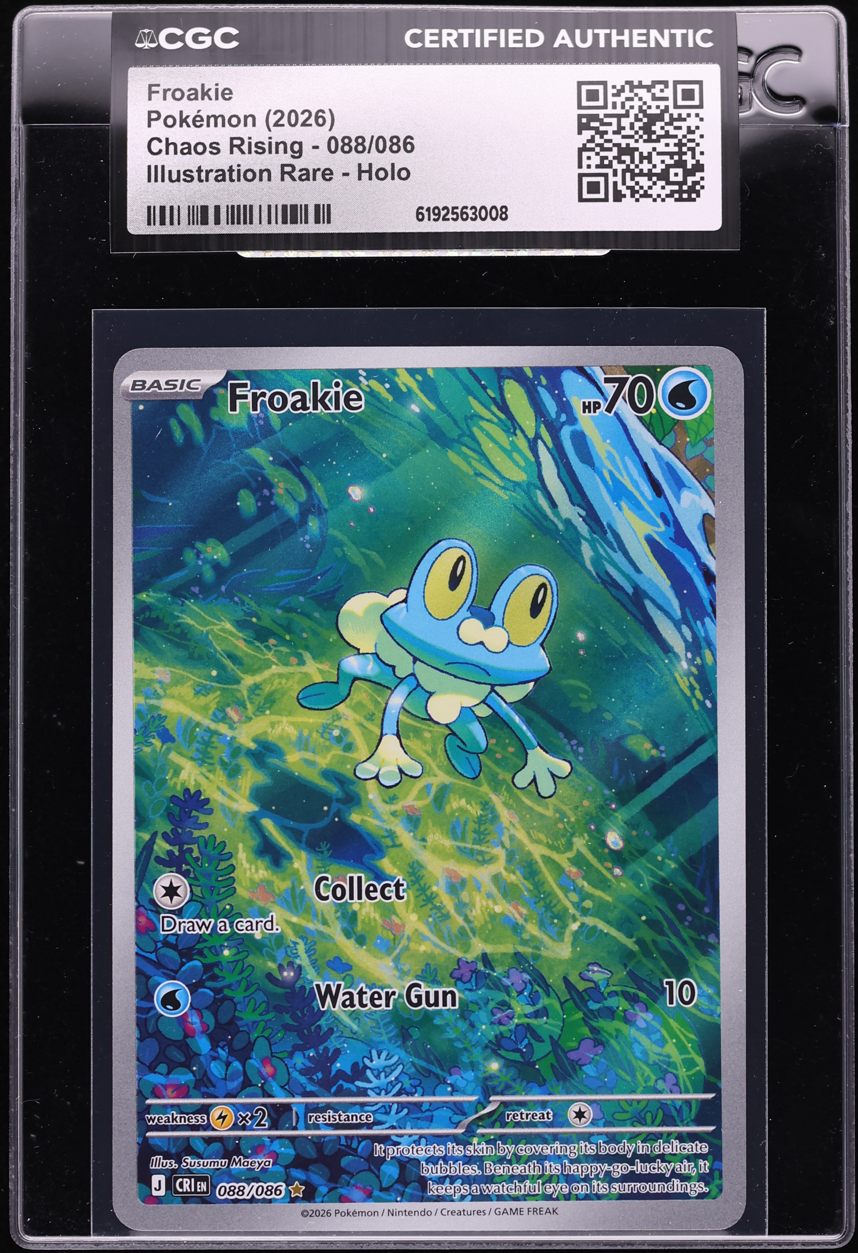2026 Pokemon Mega Evolution Chaos Rising IR Froakie #88 CGC AUTH