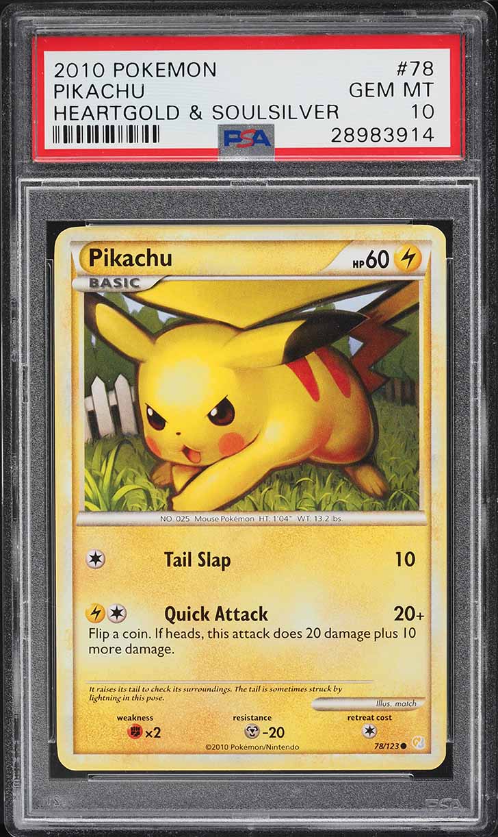 2010 Pokemon HeartGold & SoulSilver Pikachu #78 PSA 10 GEM MINT
