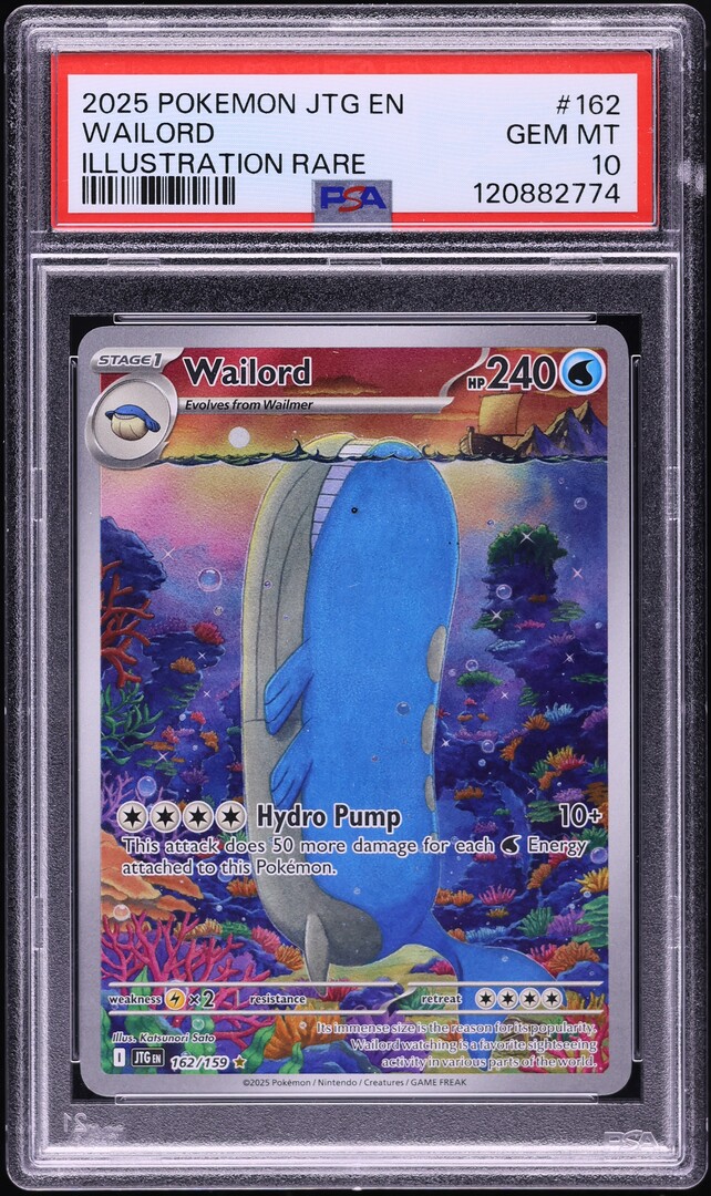 2025 Pokemon Scarlet & Violet Journey Together IR Wailord #162 PSA 10 GEM MINT