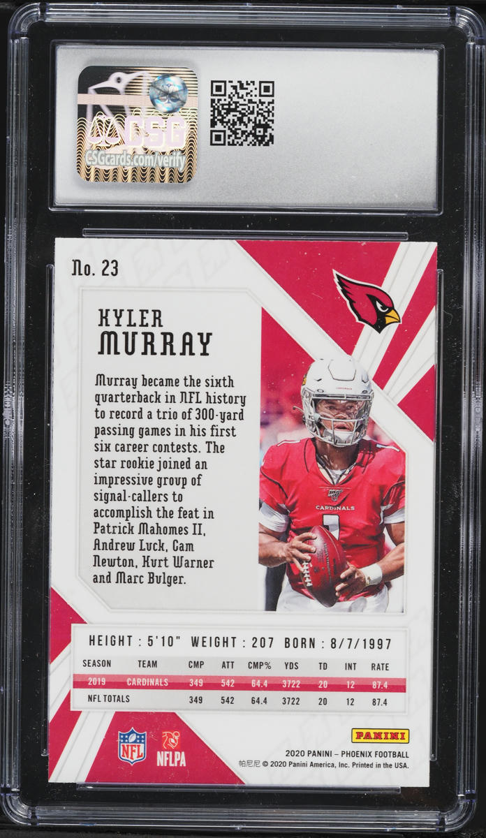 2020 Panini Phoenix Fanatics Exclusive Set Fire Burst Kyler Murray #23 CSG 10 GEM MINT