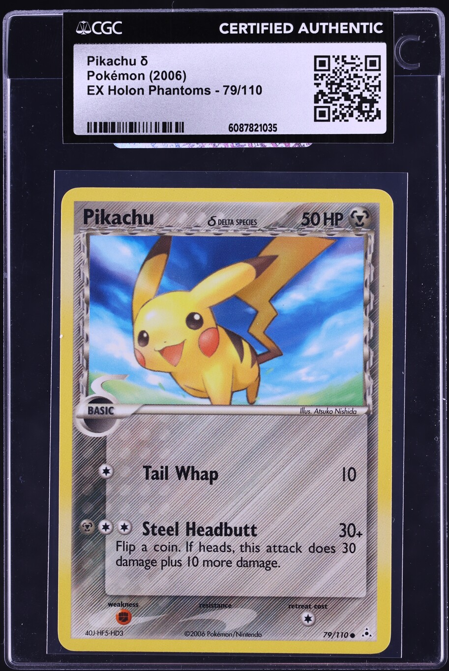 2006 Pokemon EX Holon Phantoms Pikachu #79 CGC AUTH
