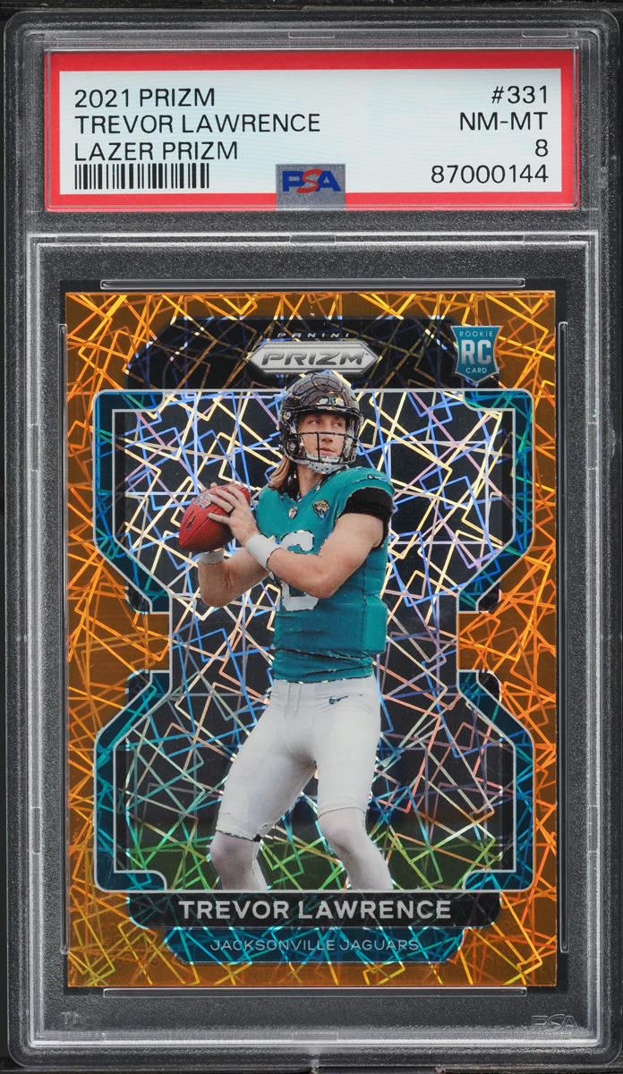 2021 Panini Prizm Lazer Trevor Lawrence ROOKIE #331 PSA 8 NM-MT