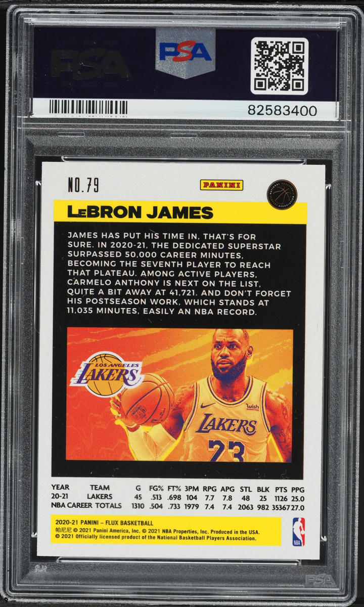 2020 Panini Flux LeBron James #79 PSA 10 GEM MINT