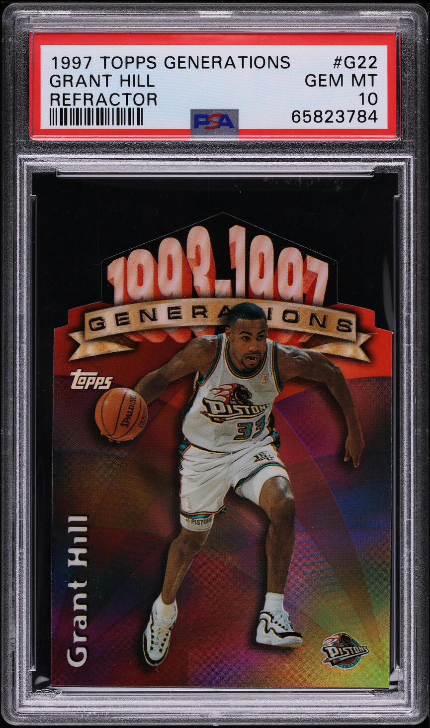 1997 Topps Generations Refractor Grant Hill #G22 PSA 10 GEM MINT