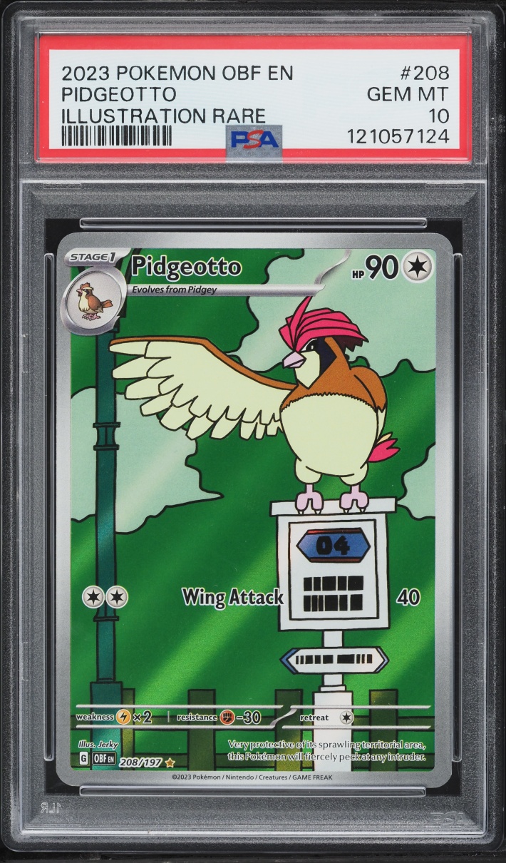 2023 Pokemon Scarlet & Violet Obsidian Flames IR Pidgeotto #208 PSA 10 GEM MINT