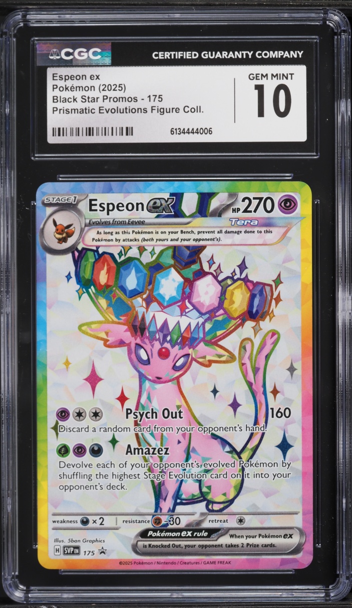 2025 Pokemon SV Promo Prismatic Evolutions Figure Full Art Espeon EX #175 CGC 10 GEM MINT