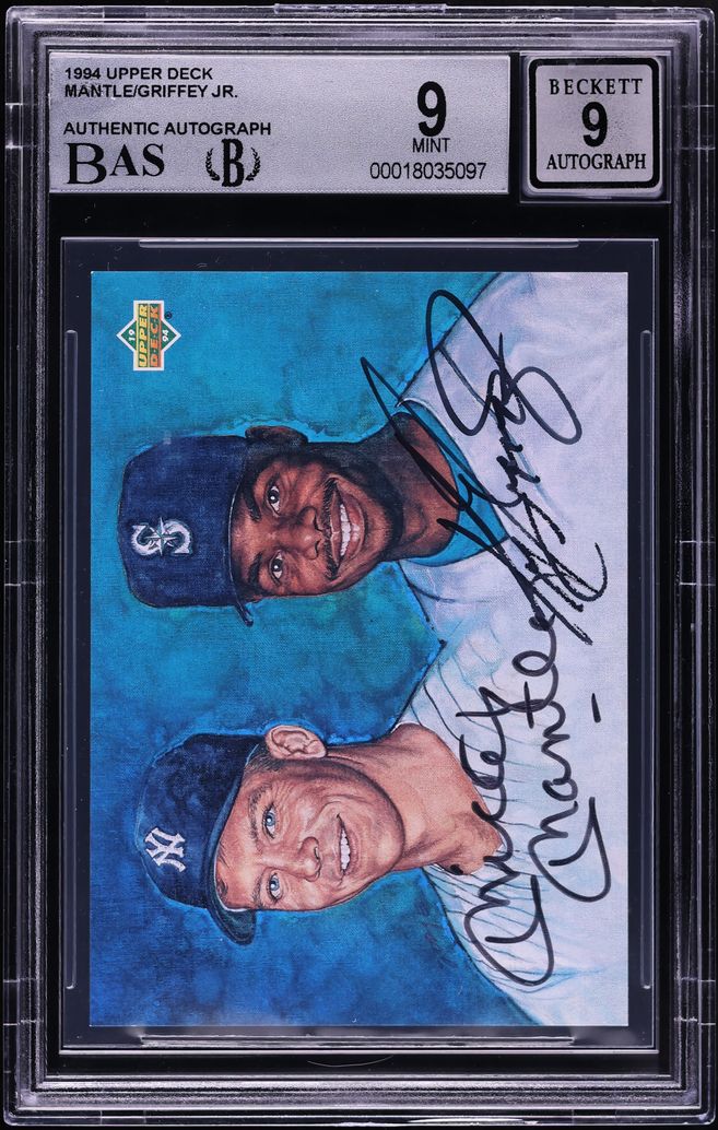 1994 Upper Deck Ken Griffey Jr. Mickey Mantle AUTO BAS BGS 9 MINT