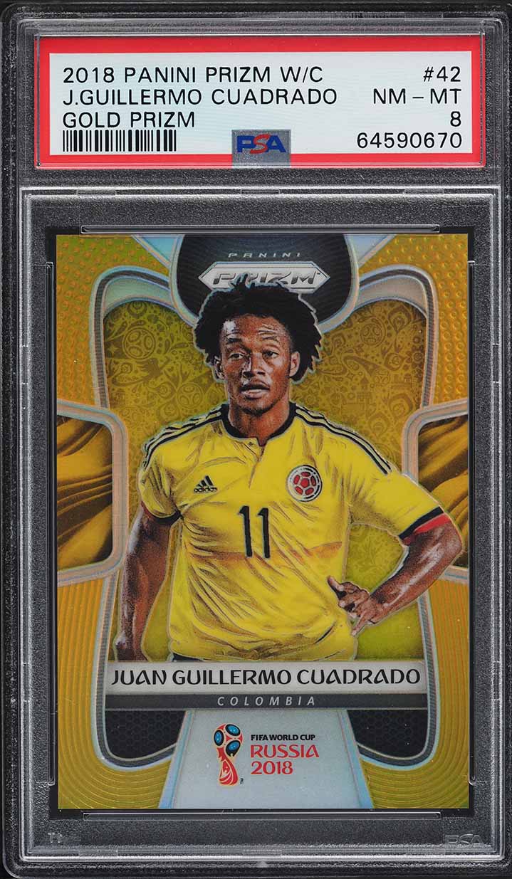 2018 Panini Prizm World Cup Gold Juan Guillermo Cuadrado /10 #42 PSA 8 NM-MT