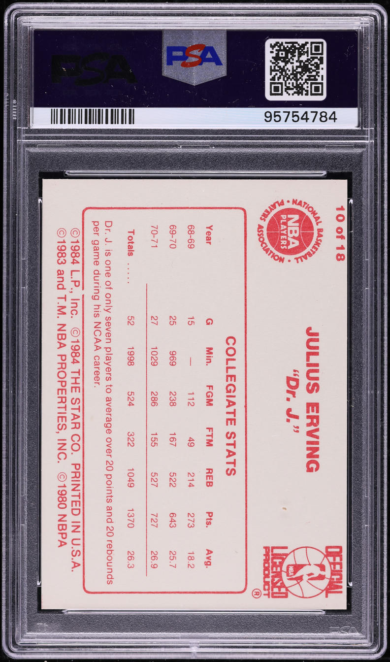 1984 Star Basketball Julius Erving #10 PSA 9 MINT