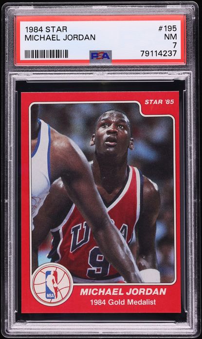 1984 Star Basketball Michael Jordan ROOKIE #195 PSA 7 NRMT