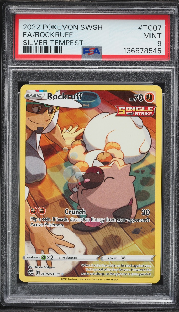 2022 Pokemon Sword & Shield Silver Tempest Trainer Gallery CHR Rockruff #TG07 PSA 9 MINT