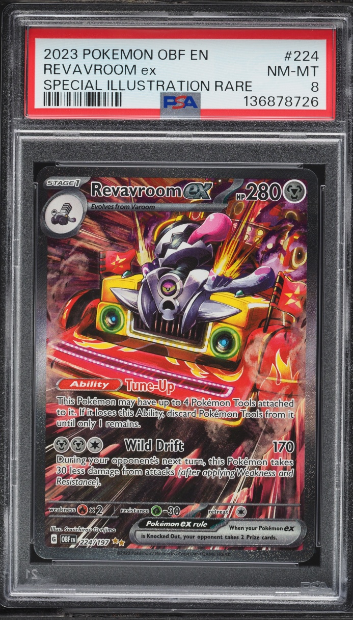 2023 Pokemon Scarlet & Violet Obsidian Flames SIR Revavroom ex #224 PSA 8 NM-MT