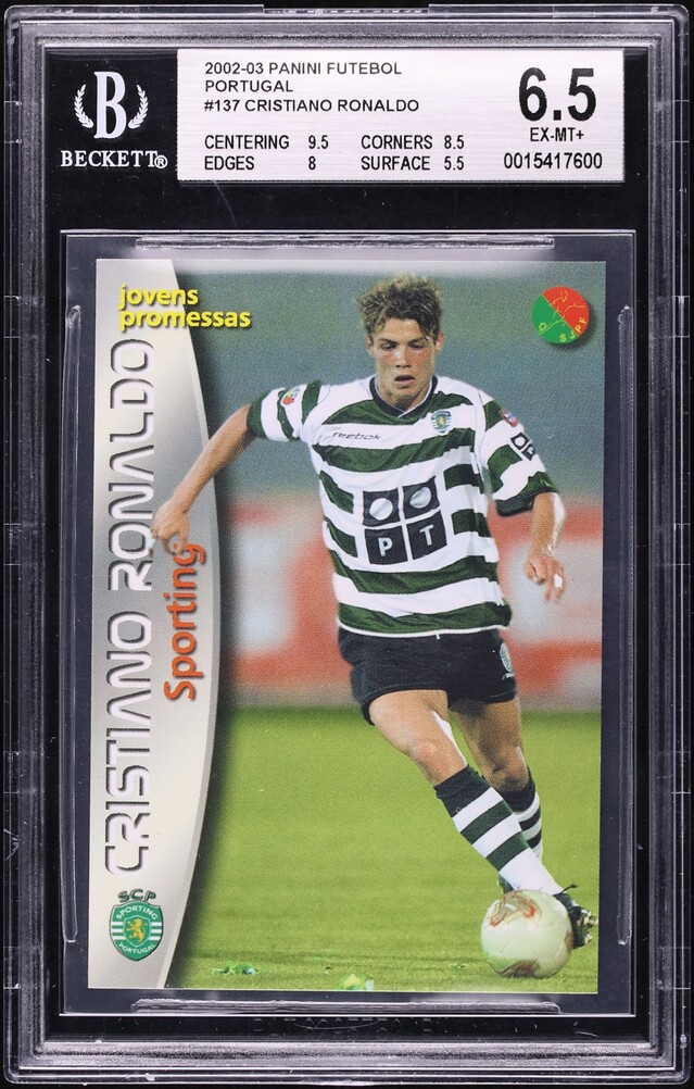 2003 Panini Futebol Portugal Cristiano Ronaldo ROOKIE #137 BGS 6.5 EXMT+