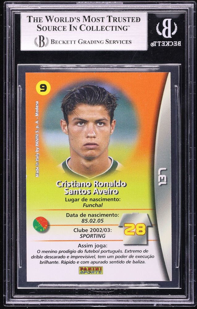 2003 Panini Futebol Portugal Cristiano Ronaldo ROOKIE #137 BGS 6.5 EXMT+