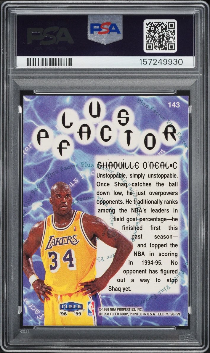 1998 Fleer Tradition Shaquille O'Neal #143 PSA 9 MINT