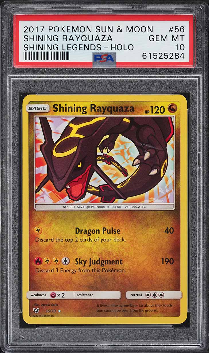 2017 Pokemon Sun & Moon Shining Legends Shining Rayquaza #56 PSA 10 GEM MINT