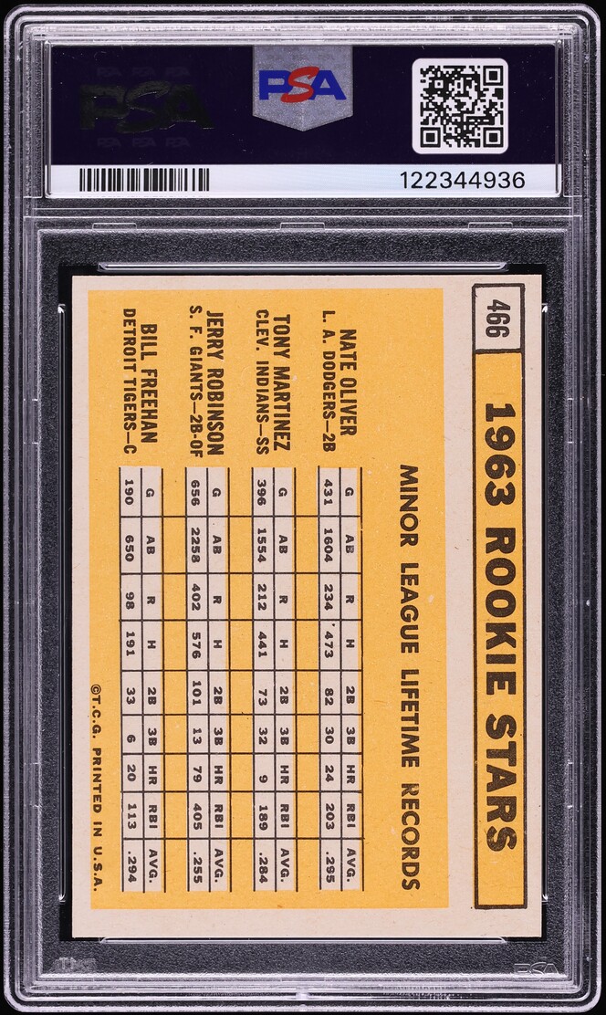 1963 Topps Bill Freehan SP ROOKIE #466 PSA 9 MINT