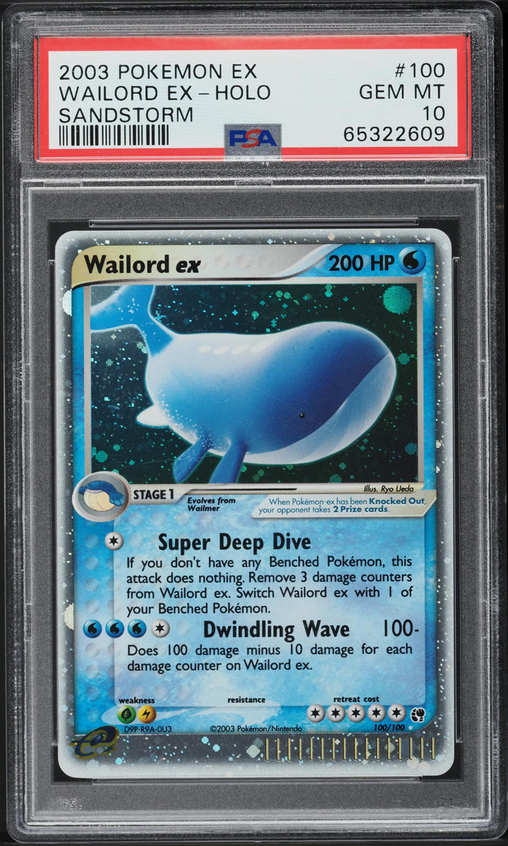 2003 Pokemon EX Sandstorm Holo Wailord ex #100 PSA 10 GEM MINT