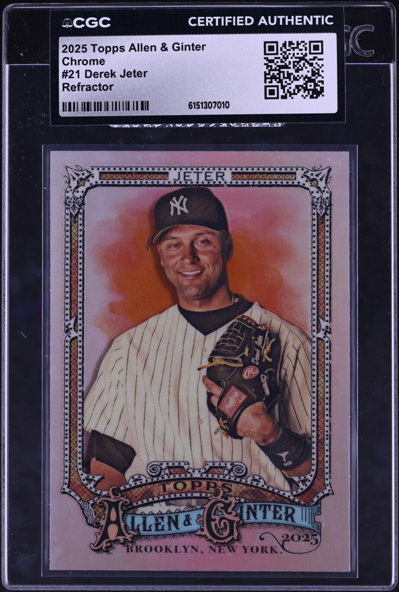 2025 Topps Allen & Ginter Chrome Refractor Derek Jeter #21 CGC AUTH