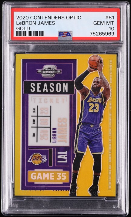 2020 Panini Contenders Optic Gold LeBron James 1/10 #81 PSA 10 GEM MINT