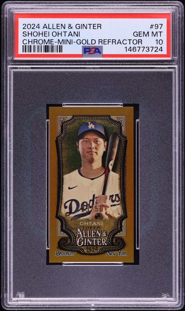 2024 Topps Allen & Ginter Chrome Mini Gold Refractor Shohei Ohtani /50 #97 PSA 10 GEM MINT